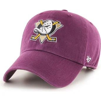 czapki-curva-fioletowy-tasma-regulowana-granate-clean-up-anaheim-ducks-nhl-47-brand