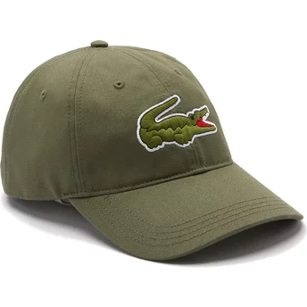 Zielona, regulowana czapka z daszkiem Contrast Strap Oversized Crocodile od Lacoste