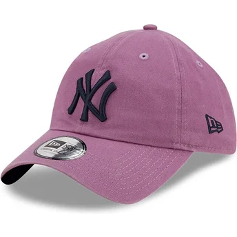 fioletowa-czapka-z-daszkiem-regulowana-z-czarnym-logo-9twenty-essential-casual-classic-new-york-yankees-mlb-od-new-era