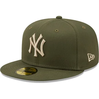 czapki-plana-zielony-dopasowany-59fifty-league-essential-new-york-yankees-mlb-new-era