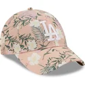 czapki-curva-roz-tasma-regulowana-9forty-floral-los-angeles-dodgers-mlb-new-era