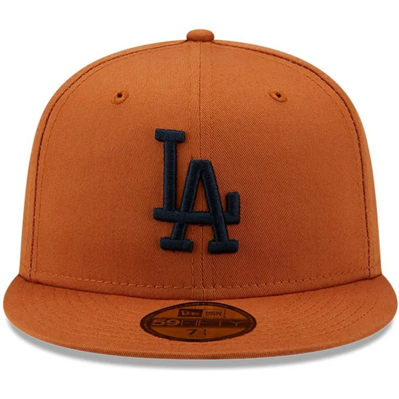 czapki-plana-brazowy-dopasowany-59fifty-league-essential-los-angeles-dodgers-mlb-new-era