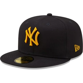 granatowa-czapka-z-daszkiem-z-zoltym-logo-59fifty-league-essential-new-york-yankees-mlb-od-new-era