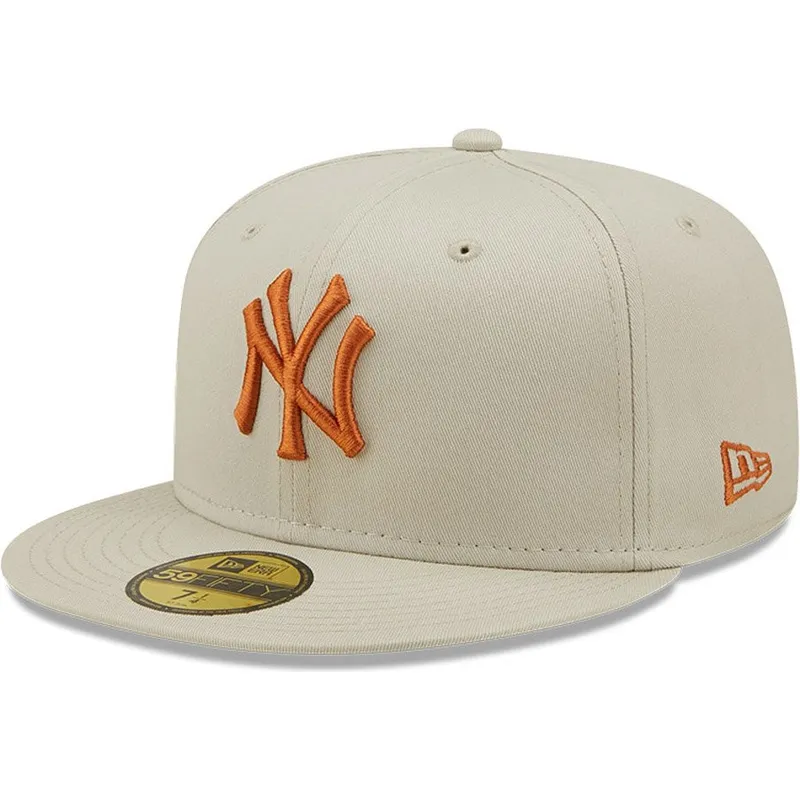 czapki-plana-szary-dopasowany-marron-59fifty-league-essential-new-york-yankees-mlb-new-era