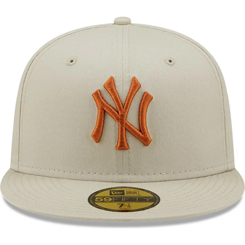 czapki-plana-szary-dopasowany-marron-59fifty-league-essential-new-york-yankees-mlb-new-era
