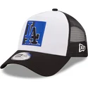 czapka-trucker-biala-i-czarna-a-frame-team-patch-los-angeles-dodgers-mlb-od-new-era