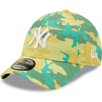 Zielona, regulowana czapka z daszkiem 9FORTY Camo Pack New York Yankees MLB od New Era