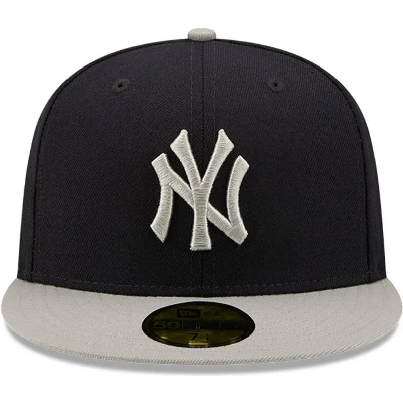 granatowo-szara-dopasowana-czapka-z-daszkiem-59fifty-parche-lateral-new-york-yankees-mlb-new-era