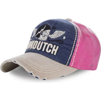 Granatowa, różowa i szara, regulowana czapka z daszkiem XAVIER01 od Von Dutch