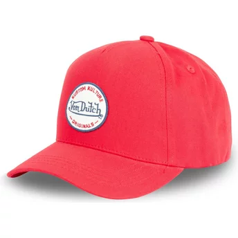 Czerwona, zakrzywiona czapka typu snapback Kustom Kulture COL RED1 od Von Dutch