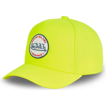 Żółta czapka snapback Kustom Kulture COL YEL1 od Von Dutch z wygiętym daszkiem