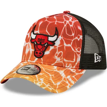 Pomarańczowa czapka trucker A Frame Summer City Chicago Bulls NBA od New Era