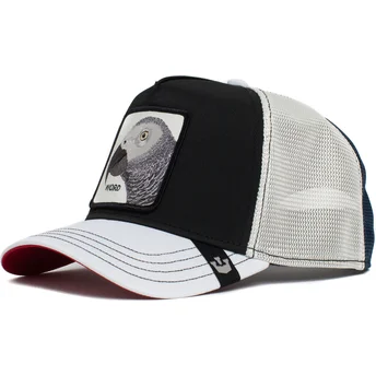 czapka-trucker-czarno-szara-papuga-bird-s-the-word-the-farm-od-goorin-bros