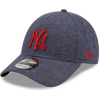 Szara, regulowana czapka z czerwonym logo 9FORTY Jersey Essential New York Yankees MLB od New Era