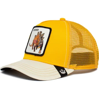 gorra-trucker-zolto-biala-stegosaurus-defense-roofed-lizard-the-farm-od-goorin-bros