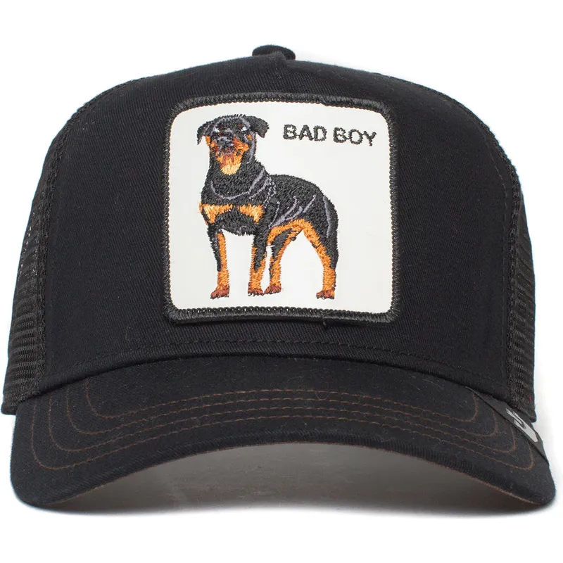 czapka-trucker-czarna-pies-rottweiler-bad-boy-the-baddest-boy-the-farm-od-goorin-bros