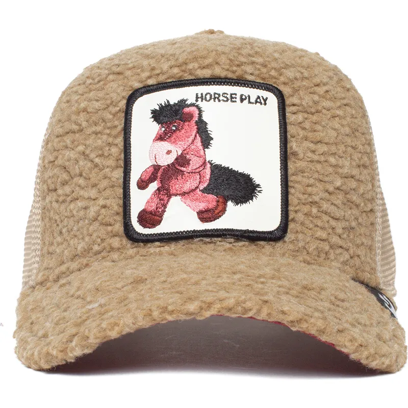czapki-curva-brazowy-snapback-dla-dziecka-de-borreguillo-caballo-peluche-horse-play-little-horsey-the-farm-the-farm-de-goorin-br