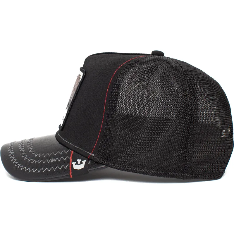 czapka-trucker-czarna-dla-chlopca-dinozaur-t-rex-little-monster-the-farm-od-goorin-bros