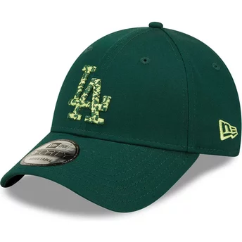 Zielona, regulowana czapka z daszkiem 9FORTY Seasonal Infill z zielonym logo Los Angeles Dodgers MLB od New Era