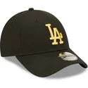 czarna-zakrzywiona-czapka-z-regulacja-i-zlotym-logo-9forty-metallic-los-angeles-dodgers-mlb-od-new-era
