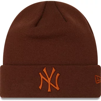 Brązowa czapka z brązowym logo League Essential Cuff New York Yankees MLB od New Era