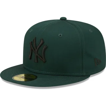 czapki-plana-zielony-dopasowany-59fifty-league-essential-new-york-yankees-mlb-new-era