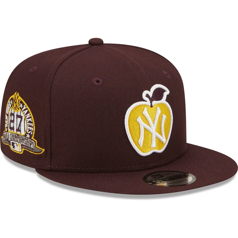 czapki-plana-czerwony-snapback-granate-9fifty-ny-apple-new-york-yankees-mlb-new-era