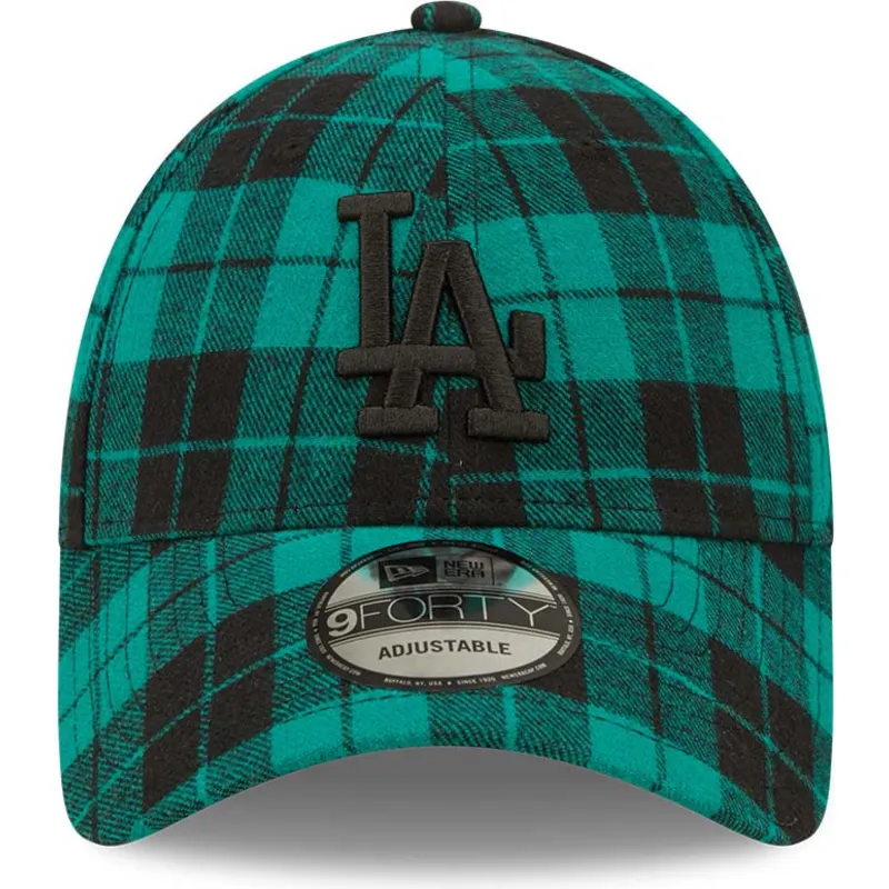 czapki-curva-zielony-tasma-regulowana-negro-9forty-plaid-los-angeles-dodgers-mlb-new-era