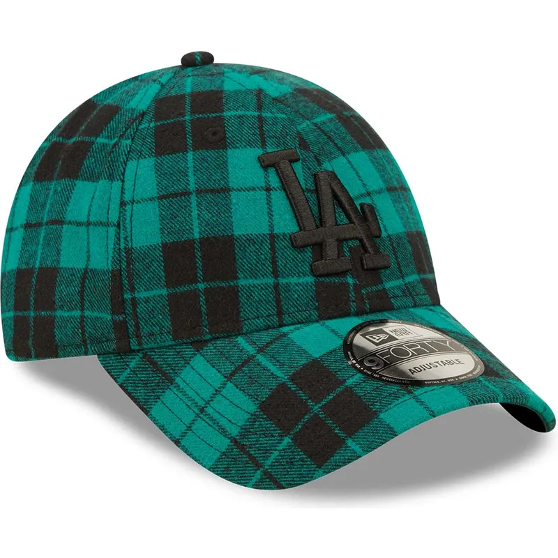 czapki-curva-zielony-tasma-regulowana-negro-9forty-plaid-los-angeles-dodgers-mlb-new-era