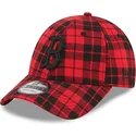 czerwona-zakrzywiona-czapka-z-regulacja-z-czarnym-logo-9forty-plaid-boston-red-sox-mlb-marki-new-era