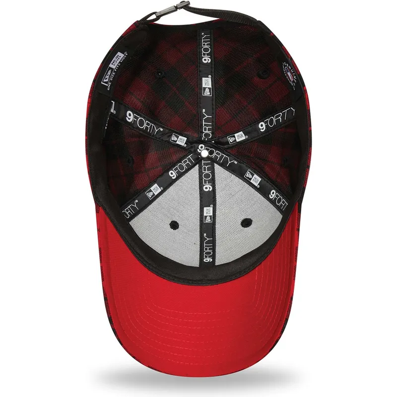 czapki-curva-czerwony-tasma-regulowana-negro-9forty-plaid-boston-red-sox-mlb-new-era