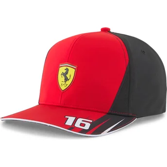 puma-curved-brim-sf-charles-leclerc-ferrari-formula-1-red-and-black-snapback-cap