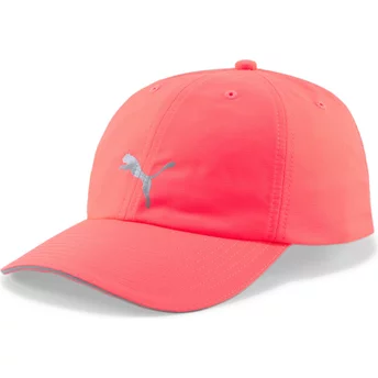 Czerwona, regulowana czapka do biegania Puma z zakrzywionym daszkiem