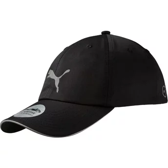 Czarna regulowana czapka do biegania z daszkiem od Puma
