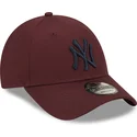 czapki-curva-czerwony-tasma-regulowana-granate-9forty-league-essential-new-york-yankees-mlb-new-era