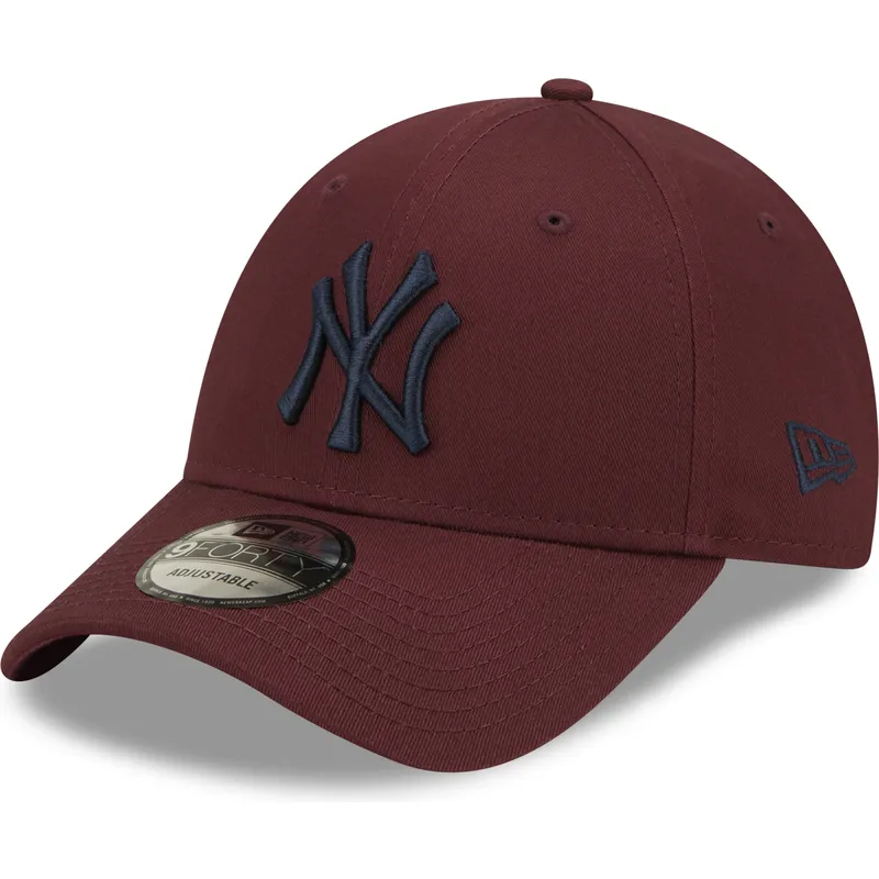 czapki-curva-czerwony-tasma-regulowana-granate-9forty-league-essential-new-york-yankees-mlb-new-era