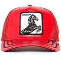 czapka-trucker-czerwona-kon-stallion-cherry-mustang-the-farm-od-goorin-bros