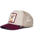 czapka-trucker-bezowo-bordowa-pies-chihuahua-fierce-yo-quiero-the-farm-od-goorin-bros