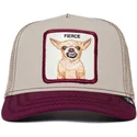 czapka-trucker-bezowo-bordowa-pies-chihuahua-fierce-yo-quiero-the-farm-od-goorin-bros