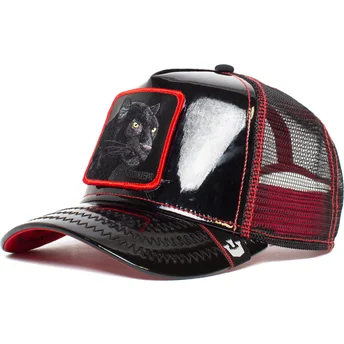 czarna-czapka-trucker-pantera-black-panther-power-forever-patent-leather-the-farm-od-goorin-bros
