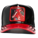 czarna-i-czerwona-czapka-trucker-z-koza-goat-goaty-mcgoatface-patent-leather-the-farm-od-goorin-bros