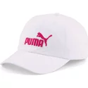 puma-curved-brim-red-logo-essentials-white-adjustable-cap