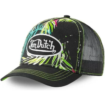 Von Dutch AHIG AOP Black and Green Trucker Hat
