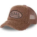 czapki-curva-brazowy-snapback-borreguillo-fur2-von-dutch