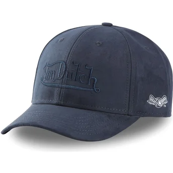 von-dutch-curved-brim-suedine1-navy-blue-snapback-cap