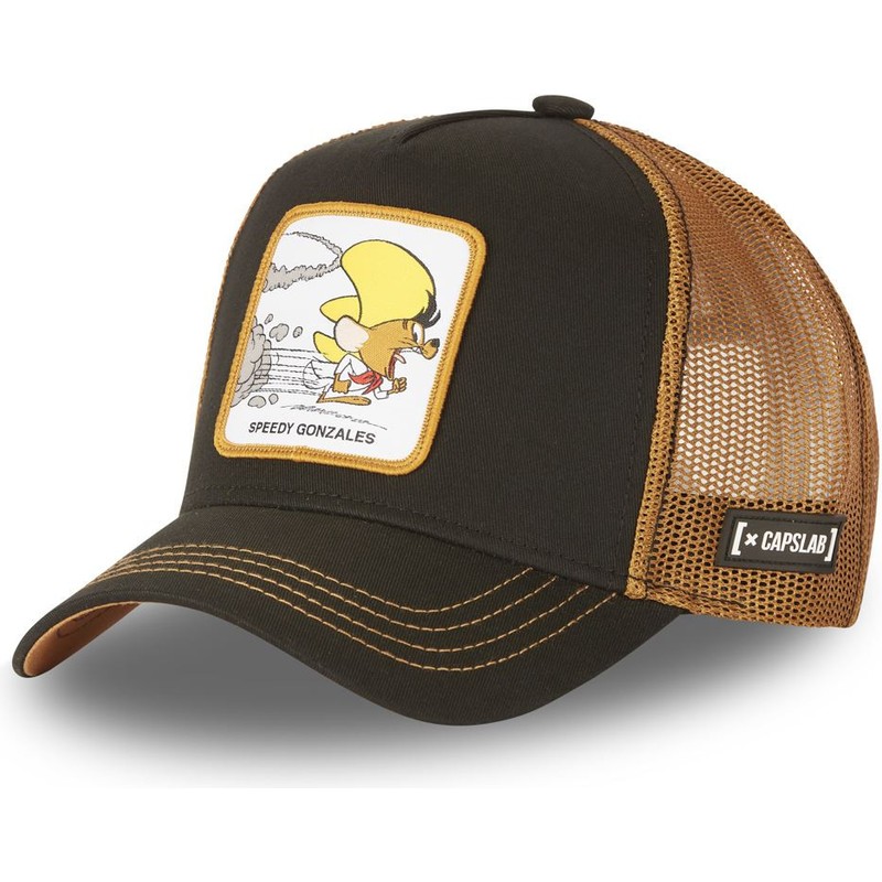 capslab-speedy-gonzales-spe3-looney-tunes-black-and-brown-trucker-hat