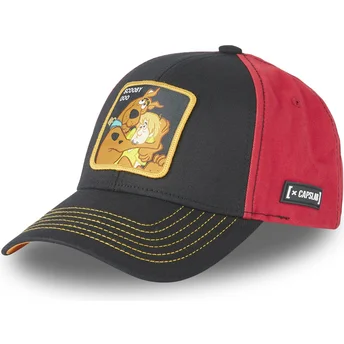 Czarna i czerwona snapback z zakrzywionym daszkiem Scooby-Doo i Shaggy Rogers SD10 Scooby-Doo od Capslab