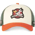 czapka-trucker-bezowa-zielona-i-pomaranczowa-bugs-bunny-i-kaczor-daffy-lo2-looney-tunes-od-capslab