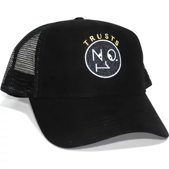 Czarna czapka trucker Trusts No.1 Suede Black Gold Logo od The No.1 Face