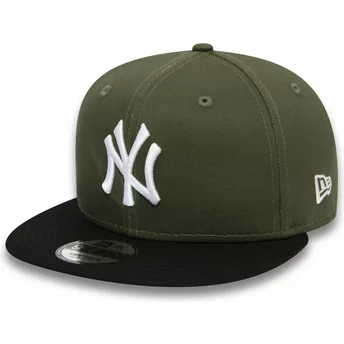 Zielona i czarna płaska czapka snapback 9FIFTY Colour Block New York Yankees MLB od New Era